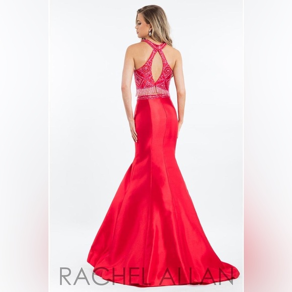 Rachel Allan Size 2 Red Two Piece Prom Dress - Picture 5 of 5
